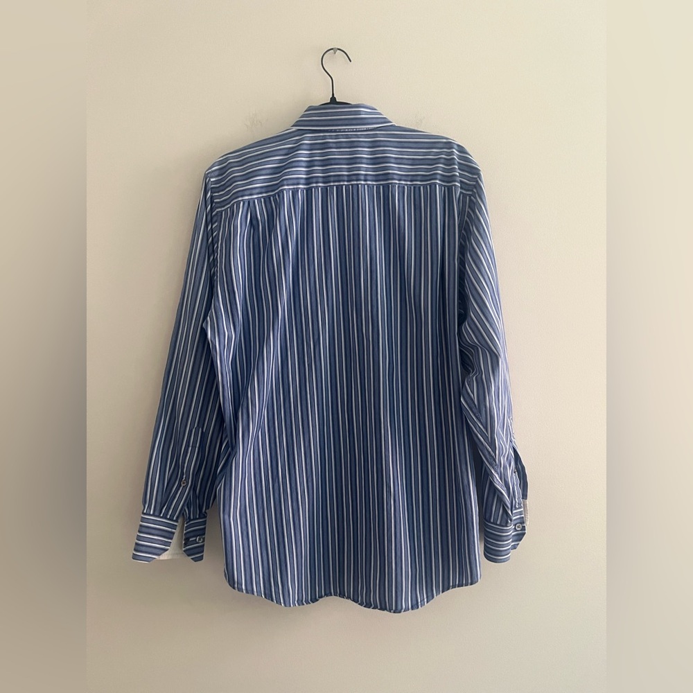 Banana Republic Blue Striped 100% Cotton Button Down Shirt Men’s M - Picture 6 of 7